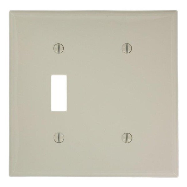 Ezgeneration 4.56 x 0.22 x 4.5 in. Light Almond 2-Gang Standard Size of Toggle & Blank Wall Plate; White EZ771976 - main